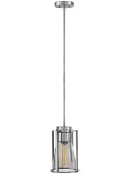 Refinery 1-Light Mini Pendant With Smoke Glass Shades, in Brushed Nickel.